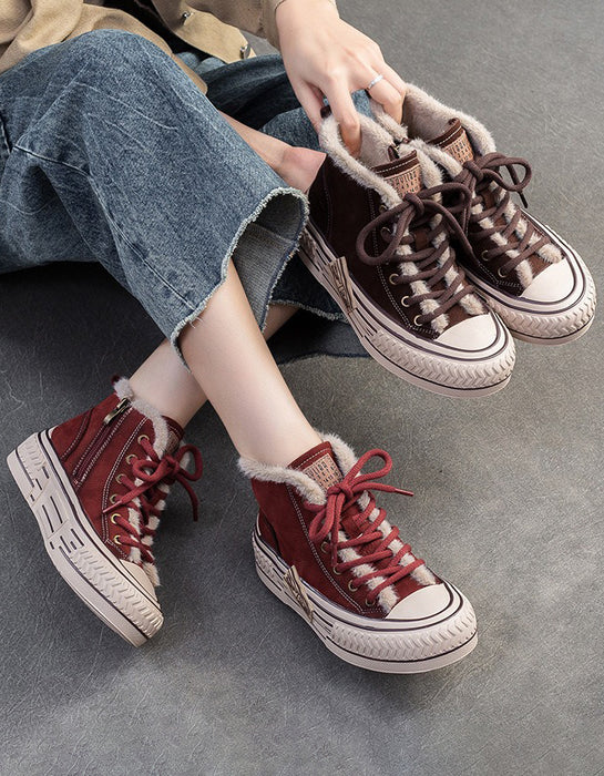 Zapatillas de deporte casuales de cuero para mujer de primavera