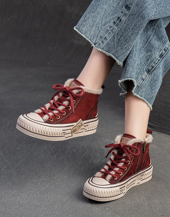 Zapatillas de deporte casuales de cuero para mujer de primavera