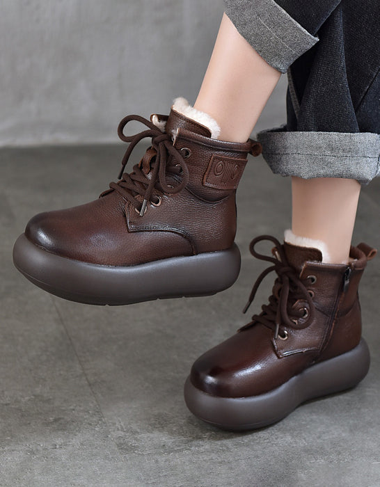 Botas cortas de piel de vaca para mujer | Zapatos de regalo