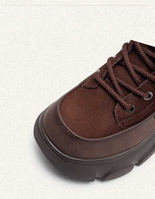 Winter Round Toe Casual Platform Ankle Boots with Fur