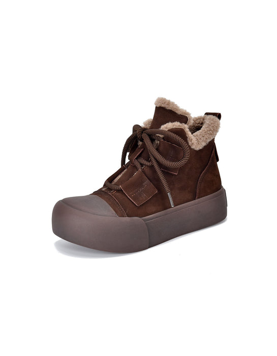 Winter Round Toe Comfortable Fur Lining Sneakers Boots