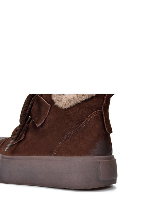 Winter Round Toe Comfortable Fur Lining Sneakers Boots