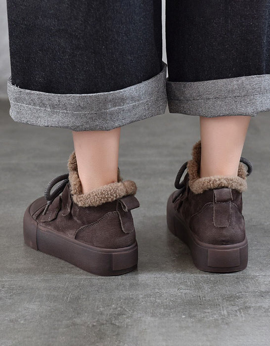Winter Round Toe Comfortable Fur Lining Sneakers Boots