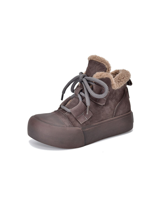 Winter Round Toe Comfortable Fur Lining Sneakers Boots