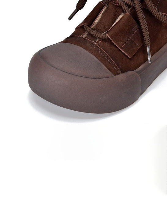 Winter Round Toe Comfortable Fur Lining Sneakers Boots