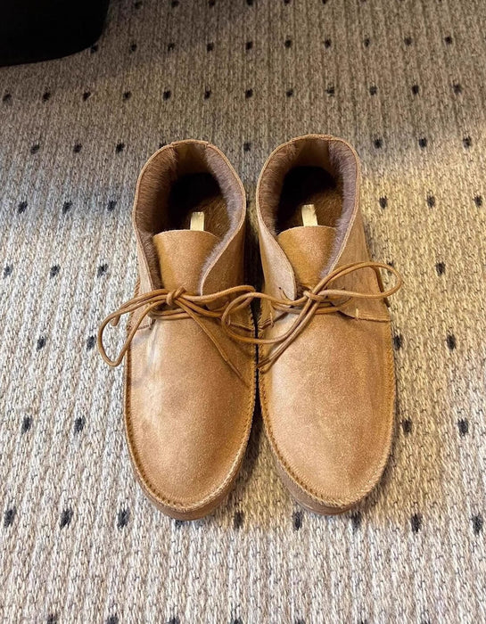 Winter Suede Flat Ankle Boots with Fur