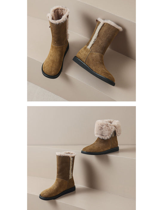 Winter Suede Snow Boots with Fur