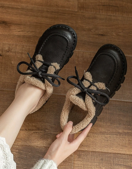 Winter Warm Fleece-lined Round-toe Snow Boots Black Jan Shoe Collection 2026 83.00