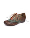 Women's Big Size (size35-size42)Color Blocking Leather Hollow Lace-up Retro Flats, Obiono Aug Shoes Collection 2026 2026, 89.88