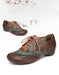 Women's Big Size (size35-size42)Color Blocking Leather Hollow Lace-up Retro Flats, Obiono Aug Shoes Collection 2026 2026, 89.88