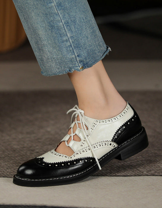 Women Brogue Style Cut Out Oxford Shoes Sandals