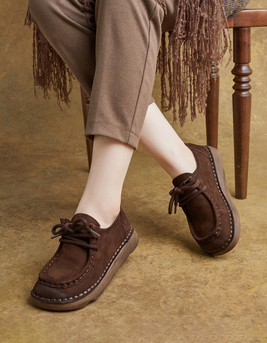 Women Handmade Soft Soles Leather Flat Shoes