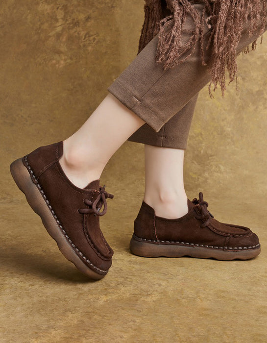 Women Handmade Soft Soles Leather Flat Shoes