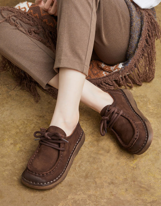 Women Handmade Soft Soles Leather Flat Shoes