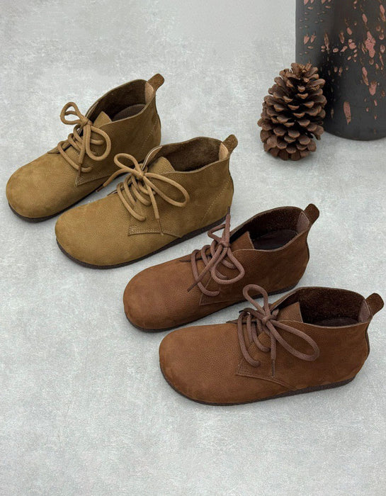 Women's Big Size Soft Sole Handmade Retro Flat Boots