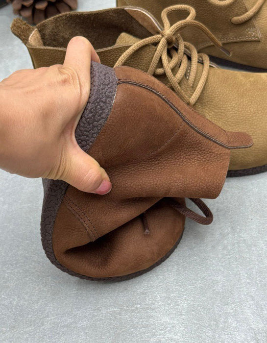 Women's Big Size Soft Sole Handmade Retro Flat Boots