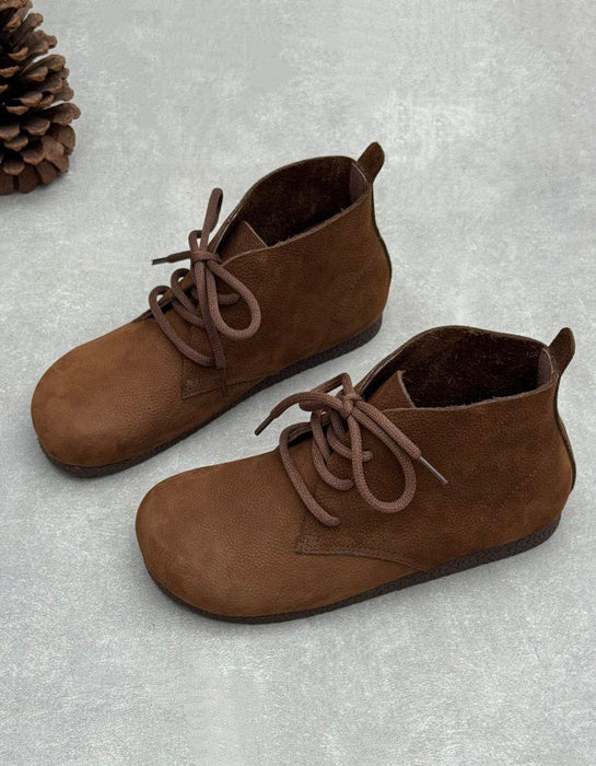 Women's Big Size Soft Sole Handmade Retro Flat Boots
