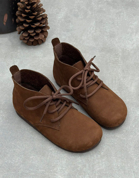 Women's Big Size Soft Sole Handmade Retro Flat Boots