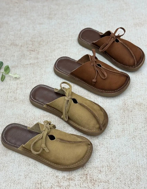 Women's Bow-Tie Handmade Soft-Soled Mule Slippers Obiono Shoes Aug New In 2026, 81.50
