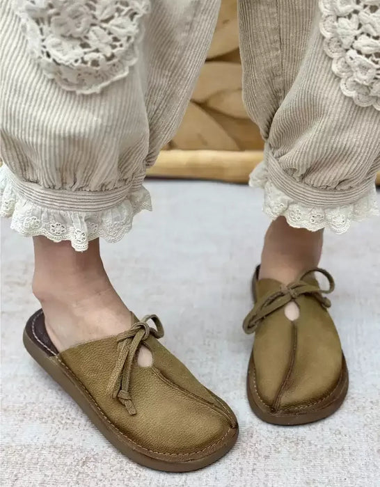 Women's Bow-Tie Handmade Soft-Soled Mule Slippers Obiono Shoes Aug New In 2026, 81.50