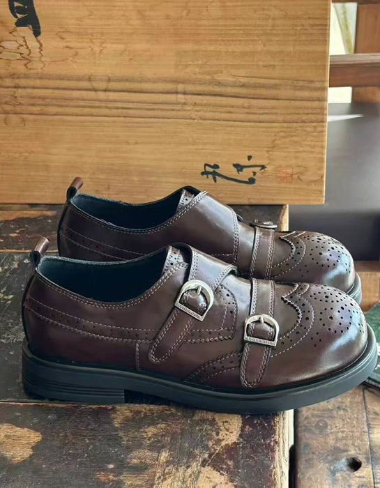 Women's Brogue Style Double Straps Wide Toe Box Oxford Shoes, Obiono Sep Shoes Collection 2026, 93.00