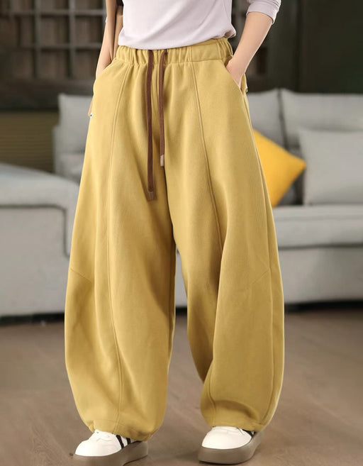 Women's Casual  Loose-fitting Cotton Sweatpants Yellow Feb New In 2026 47.00