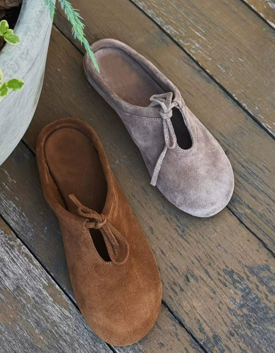 Women's Close Toe Comfortable Suede Mules Slippers