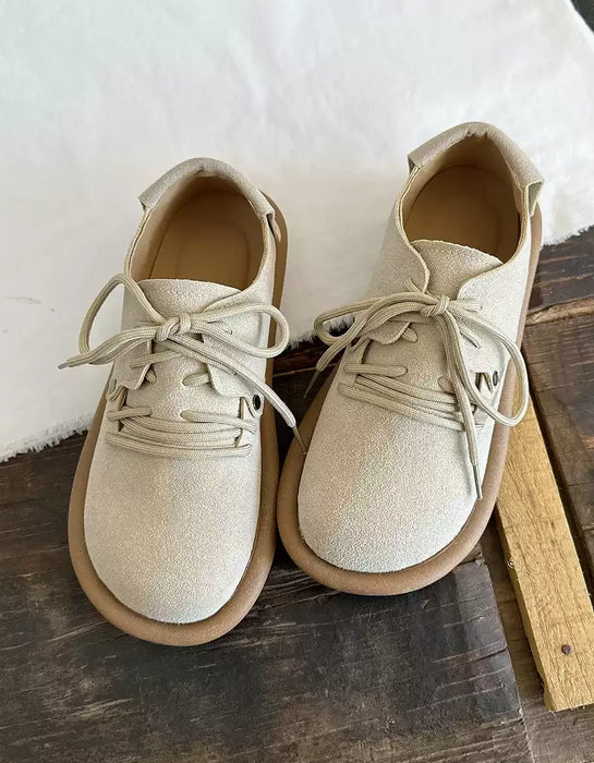 Women's Comfortable Lace-up Wide Toe Box Suede Clogs Shoes