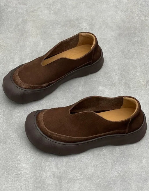 Women's Comfortable Round Toe Handmade Retro Flat Shoes coffee, Obiono Sep Shoes Collection 2026, 79.99