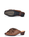 Summer Women's Genuine Leather Hollowed-out Tassel Mule Sandals, Obiono Aug Shoes Collection 2026, 85.00
