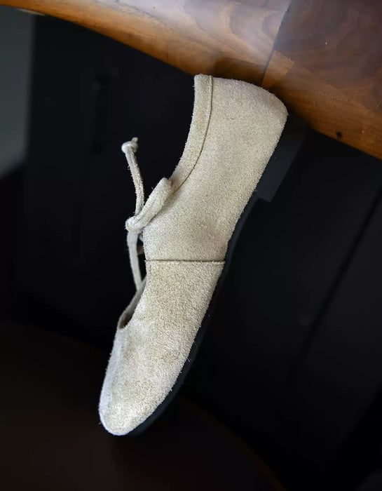 Women's Lace-up Soft Soles Suede Mary Janes Flats