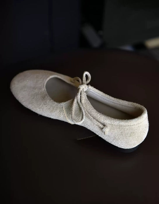 Women's Lace-up Soft Soles Suede Mary Janes Flats