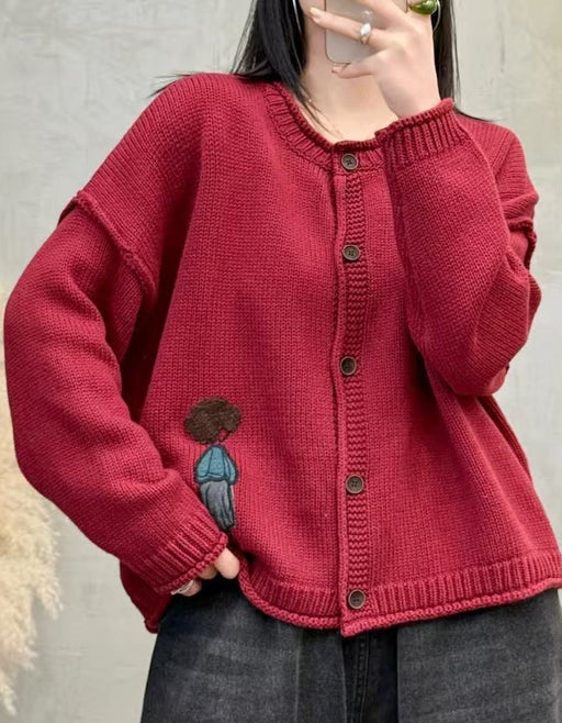 Women's Loose-fitting Casual Knitted Cardigan Sweater Feb New Clothing 2026 