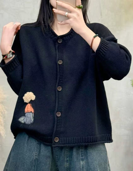 Women's Loose-fitting Casual Knitted Cardigan Sweater