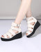 Women's New Retro Leather Ankle Strap Sandals Sep Shoes Collection 2021 55.60