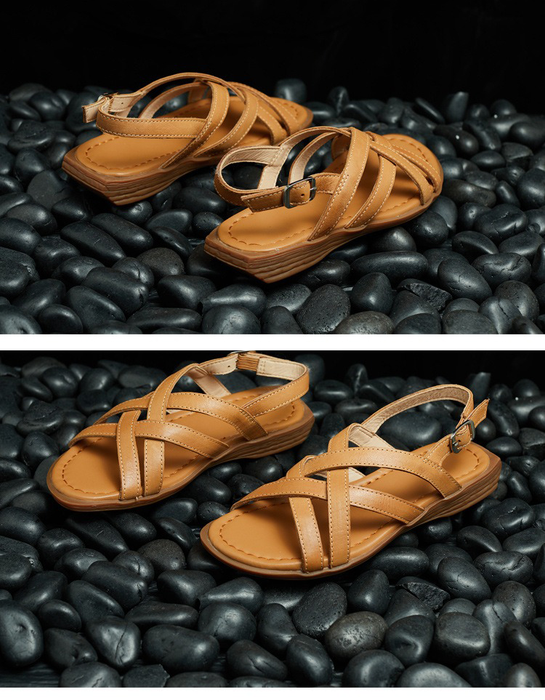 Summer Women's Open Toe Cross Strap Versatile Flat Sandals Obiono Aug Shoes Collection 2026, 86.66