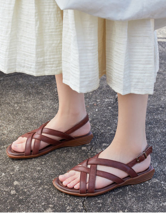 Summer Women's Open Toe Cross Strap Versatile Flat Sandals Obiono Aug Shoes Collection 2026, 86.66
