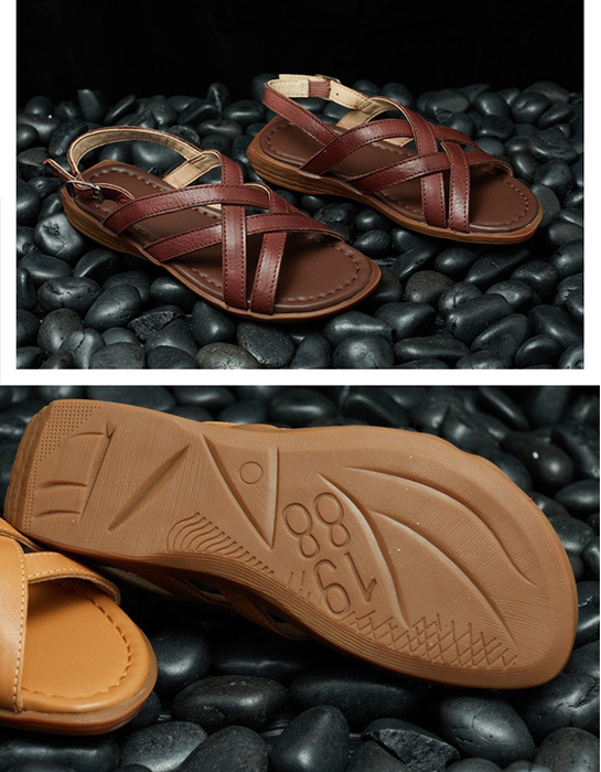 Summer Women's Open Toe Cross Strap Versatile Flat Sandals Obiono Aug Shoes Collection 2026, 86.66