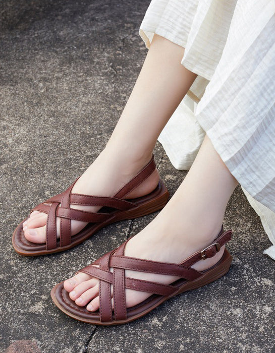 Summer Women's Open Toe Cross Strap Versatile Flat Sandals Obiono Aug Shoes Collection 2026, 86.66