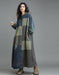 Women's Plus Size Denim Patch Casual Loose Long Dress Robe, Buykud Dress for Women