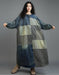 Women's Plus Size Denim Patch Casual Loose Long Dress Robe, Buykud Dress for Women