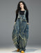 Women's Plus Size Patch Style Loose Denim Jumpsuit, Buykud Jumpsuits