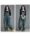 Women's Plus Size Patch Style Loose Denim Jumpsuit, Buykud Jumpsuits