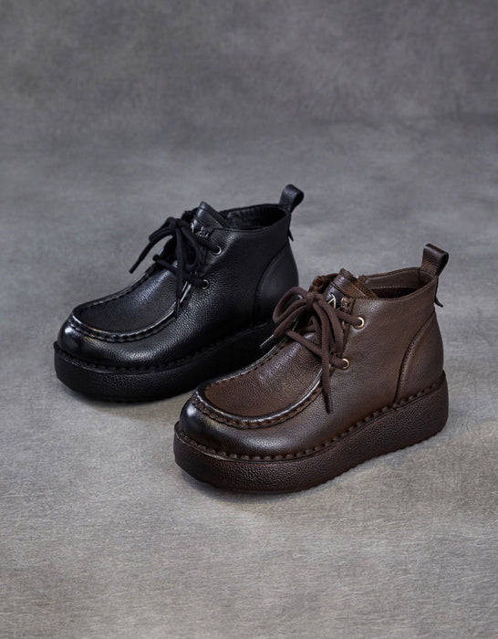Women's Soft Sole Handmade Retro Platform Loafers