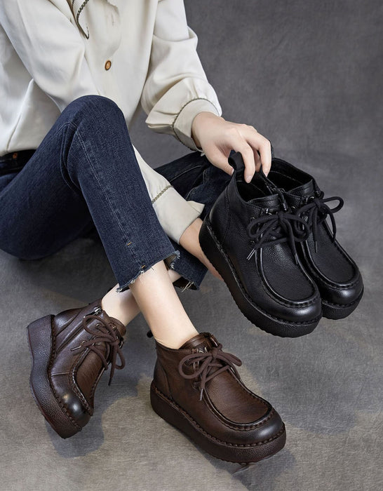 Women's Soft Sole Handmade Retro Platform Loafers