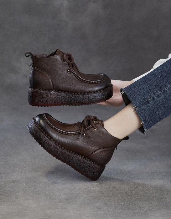 Women's Soft Sole Handmade Retro Platform Loafers
