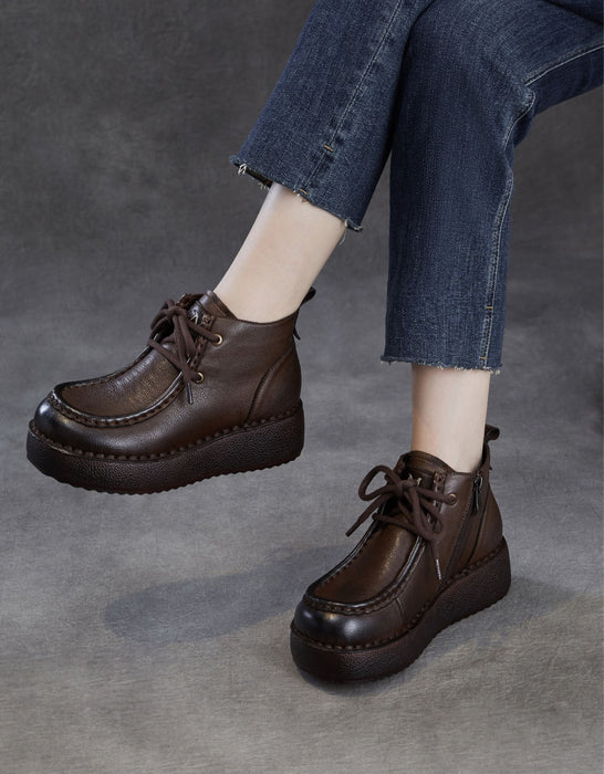 Women's Soft Sole Handmade Retro Platform Loafers