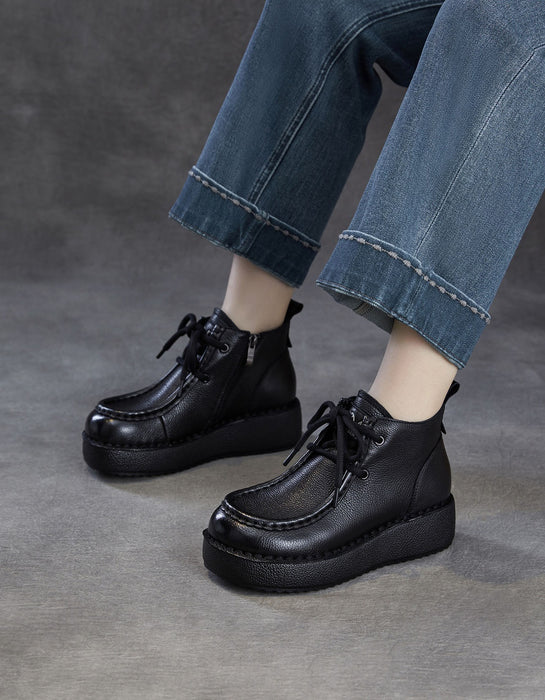 Women's Soft Sole Handmade Retro Platform Loafers