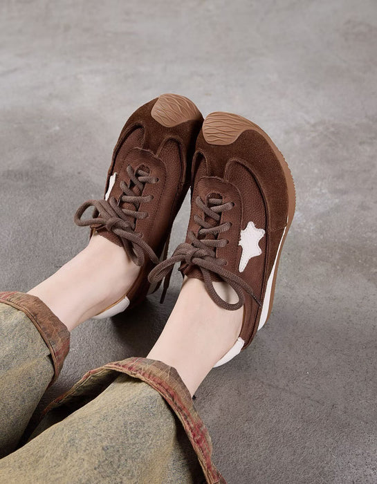 Women's Soft Sole Vintage Lace-up Casual Suede Sneakers, Obiono Sep Shoes Collection 2026, 80.77