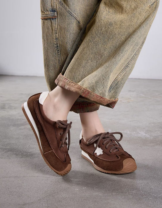 Women's Soft Sole Vintage Lace-up Casual Suede Sneakers, Obiono Sep Shoes Collection 2026, 80.77